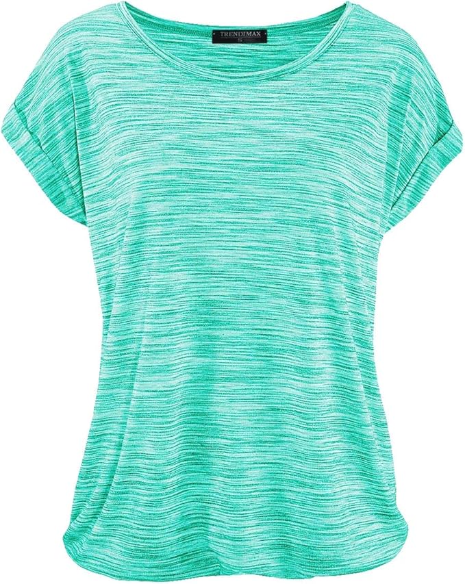 Women's Short Sleeve Summer Shirt Loose Stretch Blouse Tops Causal Top Basic Tee